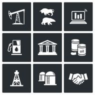 Oil and gas industry Vector Icons Set