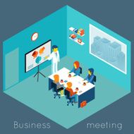 Isometric 3d business meeting