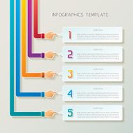 Abstract vector 5 steps infographic template in 3D style