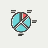 Pie chart thin line icon