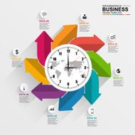 Abstract 3D digital business Infographic N13