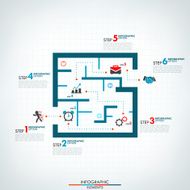 Infographic Process Template with Line Style Arrow