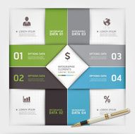 Modern infographics business arrow origami style number