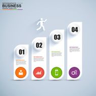 Infographics business stair step success vector design template N5