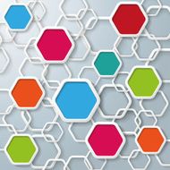 Colored And White Hexagons Infographic