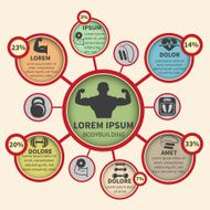Fitness bodybuilding sport infographics N2