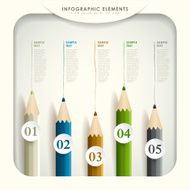 abstract 3d colored pencil infographics