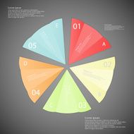 Five paper pieces infographic