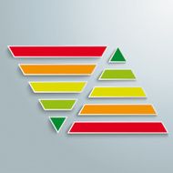 2 Parallel Colored Pyramids Infographic