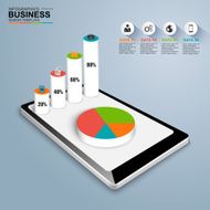 Abstract 3D isometric business Infographic N2