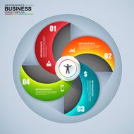 Abstract 3D digital business marketing Infographic N5