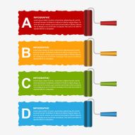 Roller brush infographics options banner Design template