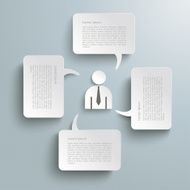 4 Rectangle Speech Bubbles Businessman