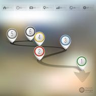 Timeline with pointer marks Infographic for business design templates blurred