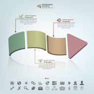 Three Panels Arrow Infographic Elements