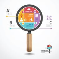 infographic Template with magnifier jigsaw banner N2