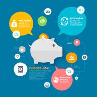 Piggybank and Finance infographic template N2