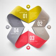 Abstract ribbon shape with infographics elements