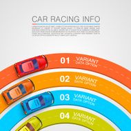 Car racing info art cover