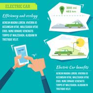 Electric car infographic vector illustration