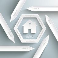 Six Arrows Hexagon Infographic House