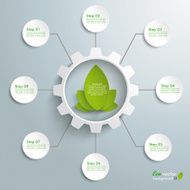 Big Eco Gear With Green Leaves 8 Options