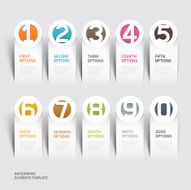 Abstract business paper cut infographics number