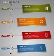 Time line info graphic colored striped paper template