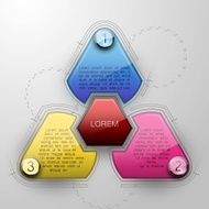 Three options steps infographic