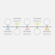 Timeline Infographic with empty dash line circles and text Template