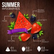 Abstract summer infographics poster with watermelon strawberry N2