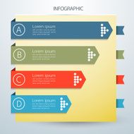 Infographics business arrow options notebook style