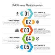 Half Hexagon Block Infographic