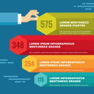 Infographic Business Concept - colored blocks and human hand N2