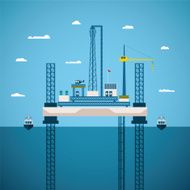 Vector concept of oil and gas offshore industry