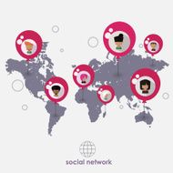 Social network modern vector concept in flat style