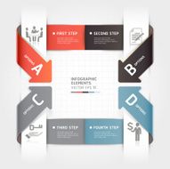 Abstract arrow Infographics banner origami style template N2