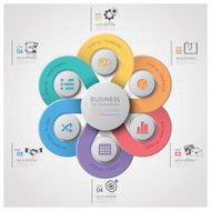 Business Infographic With Weaving Curve Circle Step Diagram N2