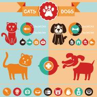 Vector set of infographics elements - dogs cats