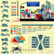 Set of motorcycles elements transportation infographics N2