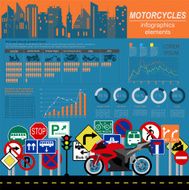 Set of motorcycles elements transportation infographics N4