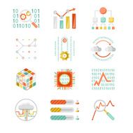 Data analytic silhouette icons