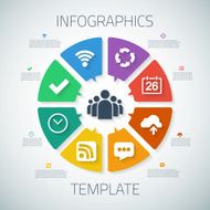 Web Infographic Timeline Pie Template Layout With Vector Icons