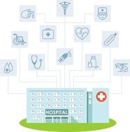 Medical infographic concept with hospital building and icons