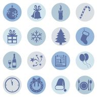 Vector Set of New Year and Christmas Icons N6