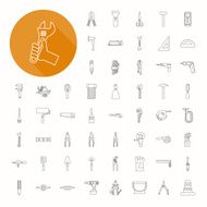 Hand tools icons thin icon design