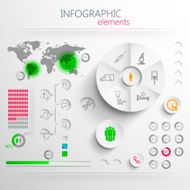 vector set of abstract 3d paper infographic elements with medical