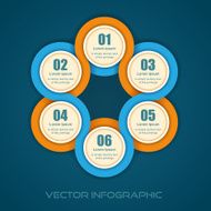 Round numbered banner info graphic