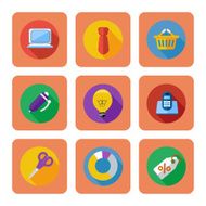 Business shopping and marketing items icons