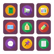 Business office and marketing items icons N11